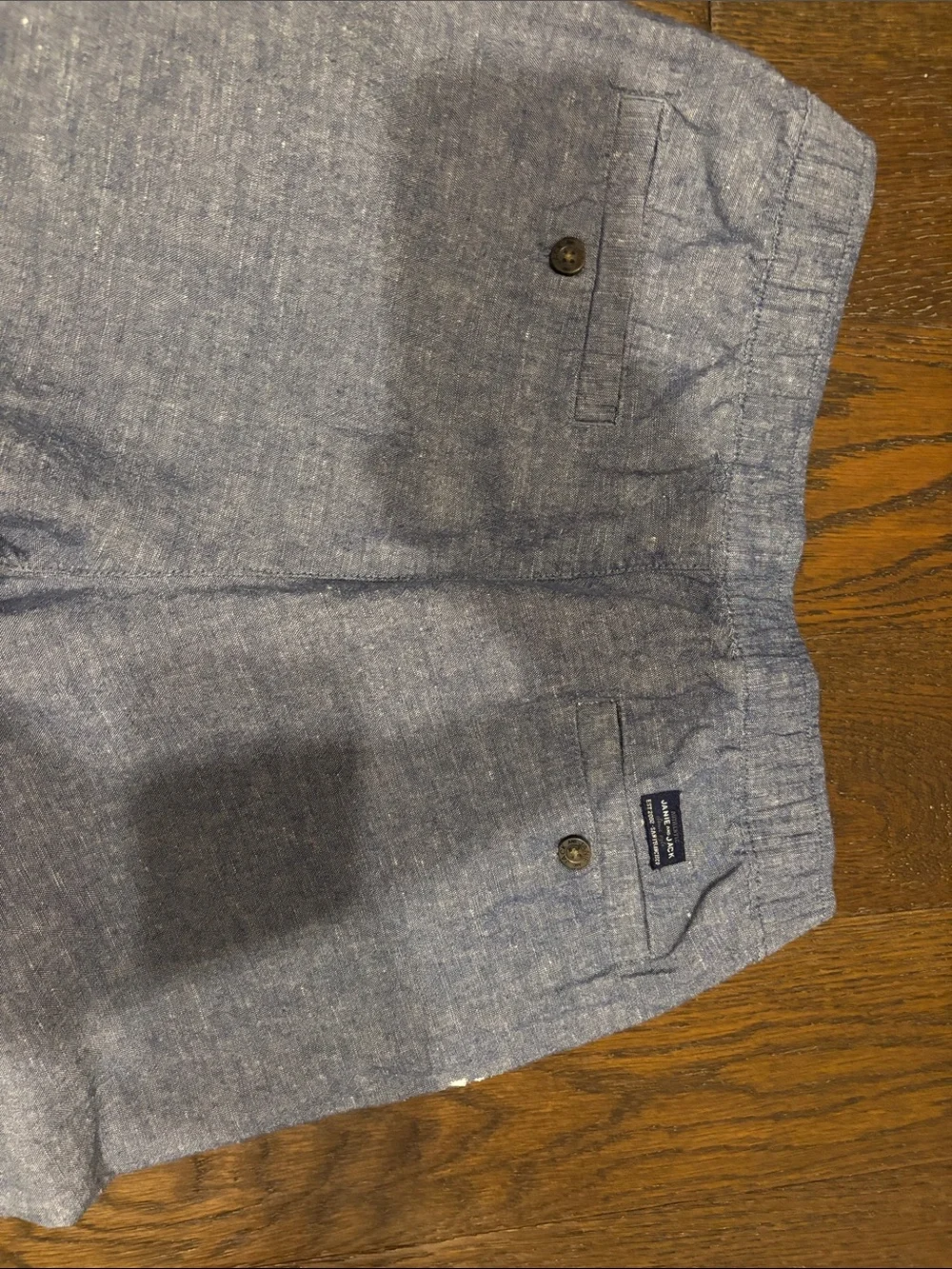 Janie and Jack Light Blue Drawstring Linen-Blend Chinos